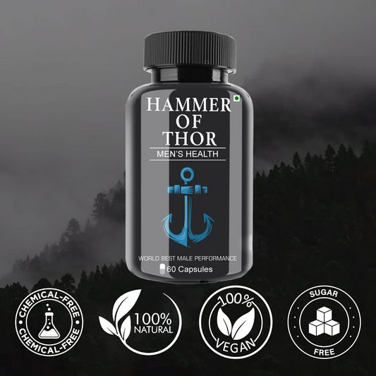 Hammer Of Thor Men's Supplement Ayurvedic Capsule For Performance, Stamina, Power (60 Capsules) (Pack of 2)