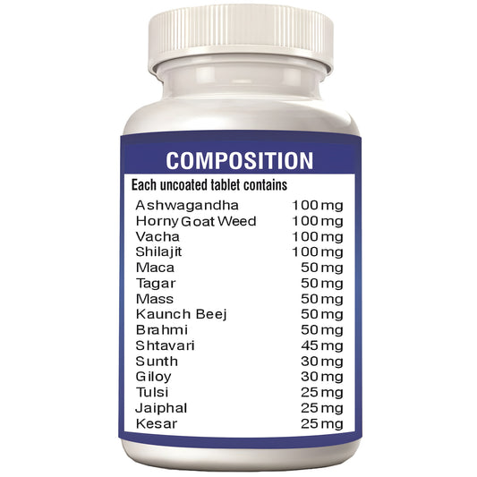 HERBAL OF HAMMER Ashwagandha Tablets for Strength & Stamina (30 Tablets, Pack of 1)