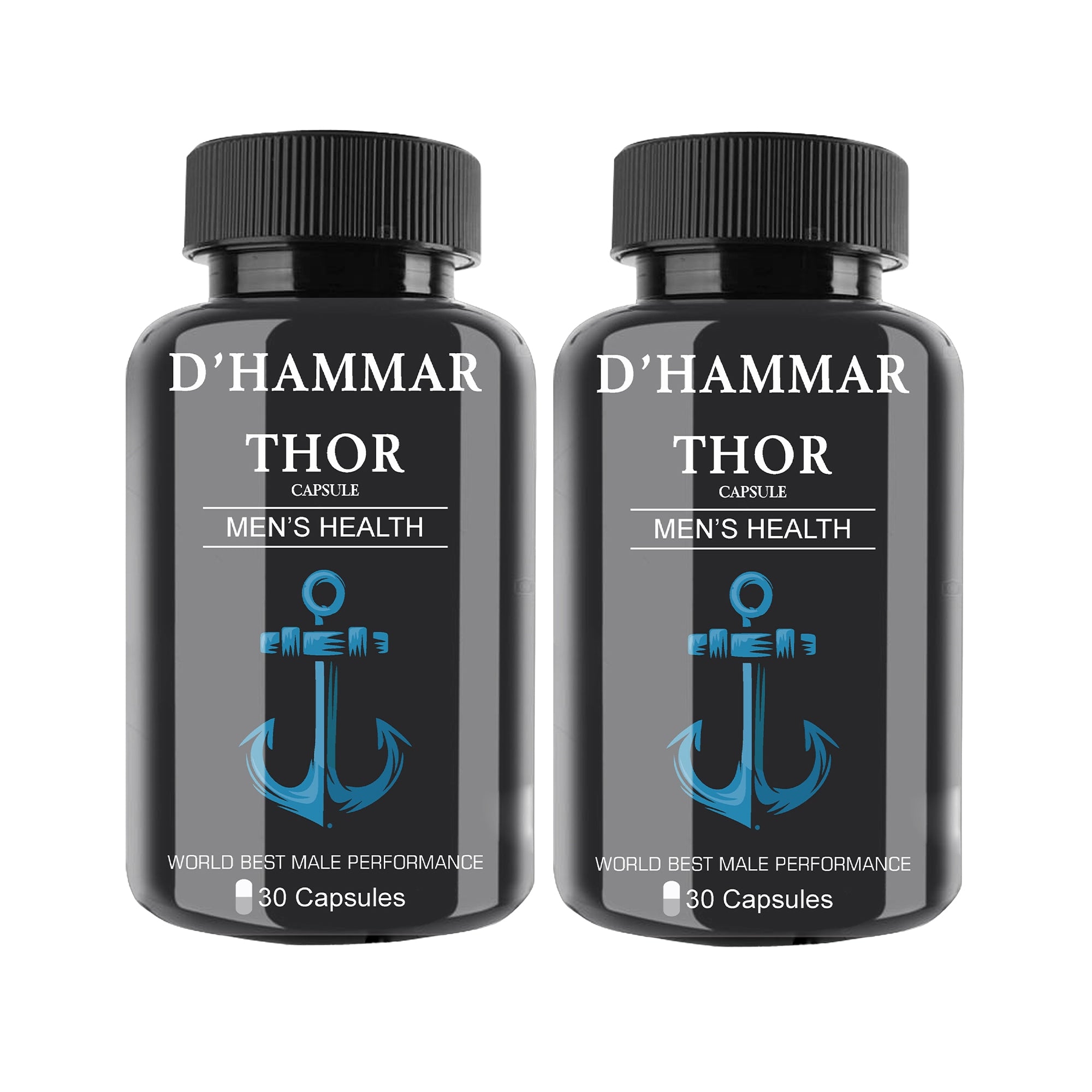 D' Hammar Thor Men's Supplement | Ayurvedic Capsules | 30 Capsules (Pack of 2)