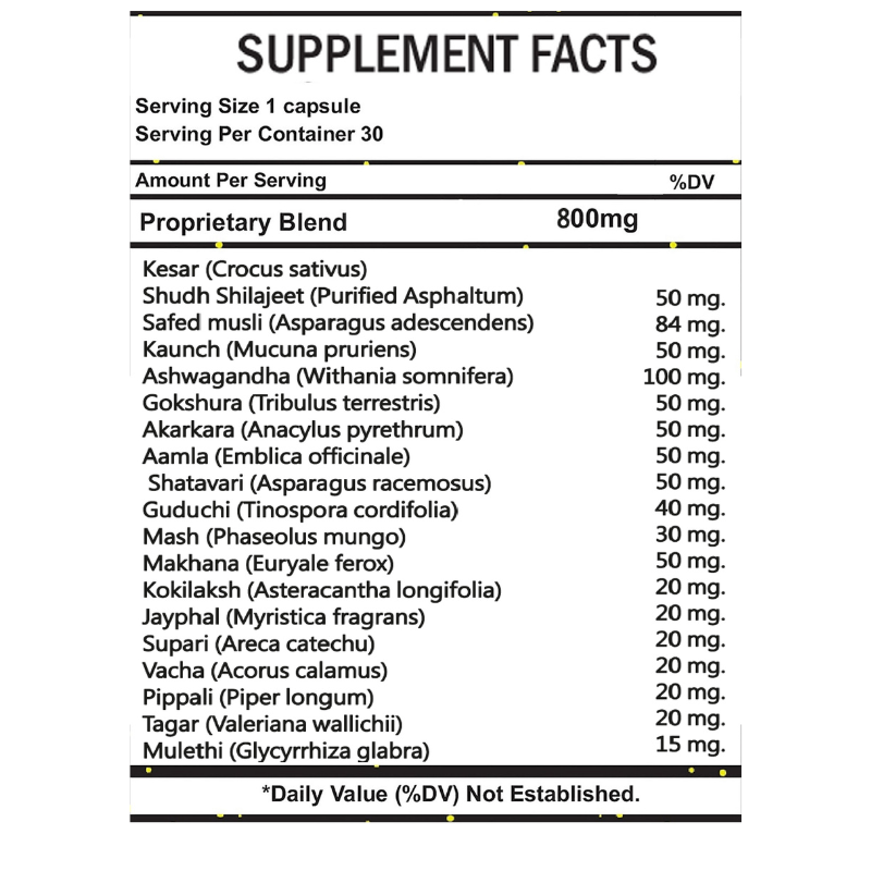 Too HARD Power Capsules for Men Blue | 30 Veg Capsules (Pack of 1)