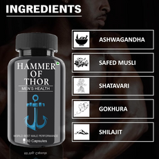 Hammer Of Thor Men's Supplement Ayurvedic Capsule For Performance, Stamina, Power (30 Capsules)  (Pack of 2)