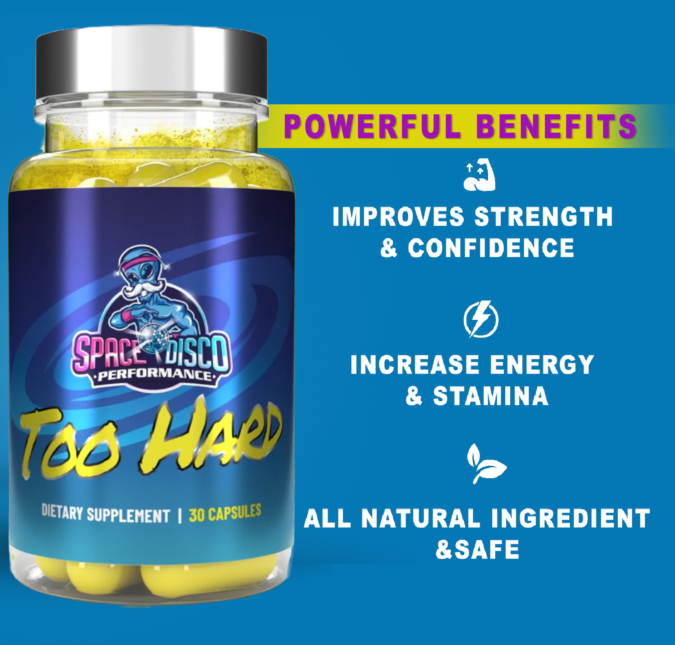 Too HARD Power Capsules for Men | Stamina & Immunity | 30 Veg Capsules (Pack of 2)