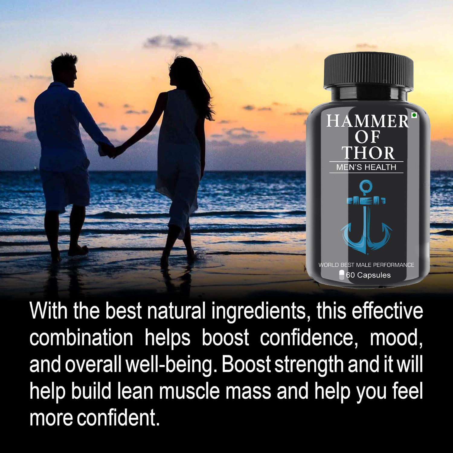 Hammer Of Thor Men's Supplement Ayurvedic Capsule For Performance, Stamina, Power (60 Capsules)  (Pack of 1)