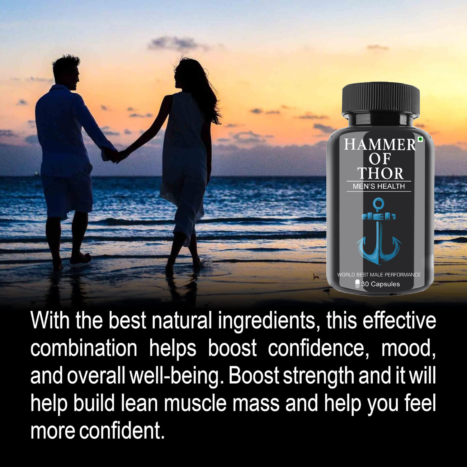 Hammer Of Thor Men's Supplement Ayurvedic Capsule For Performance, Stamina, Power (30 Capsules)  (Pack of 2)