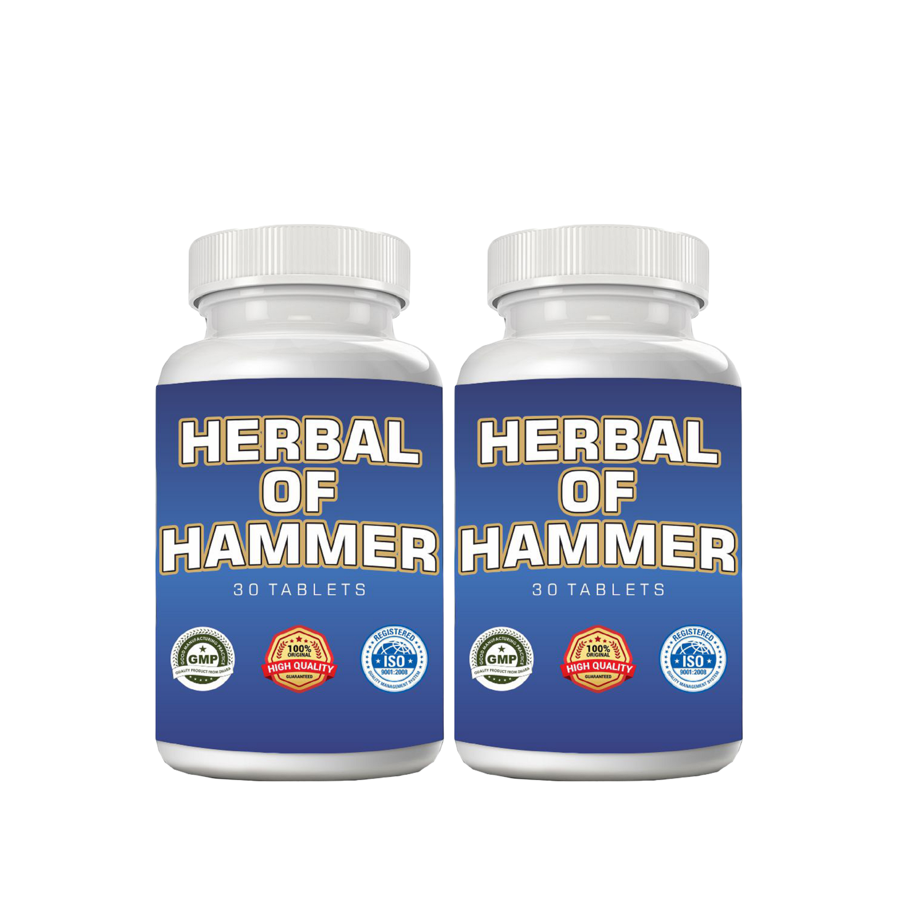 HERBAL OF HAMMER Ashwagandha Tablets for Strength & Energy (30 Tablets, Pack of 2)