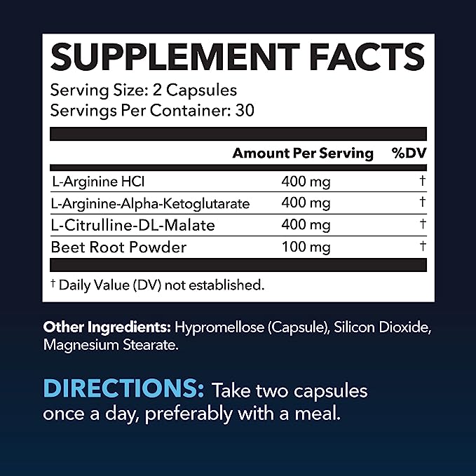 HAVASU L-Arginine L-Citrulline Supplement | 60 Capsules (Pack of 2)