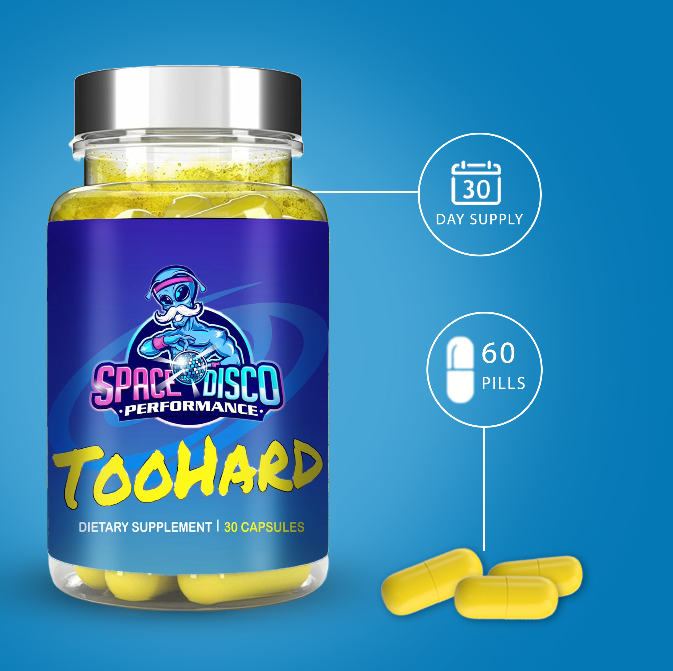 Too HARD Power Capsules for Men Blue | 30 Veg Capsules (Pack of 1)